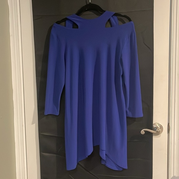 Royal blue Clara Sun Woo blouse with shoulder cutouts size medium women’s - Picture 4 of 6